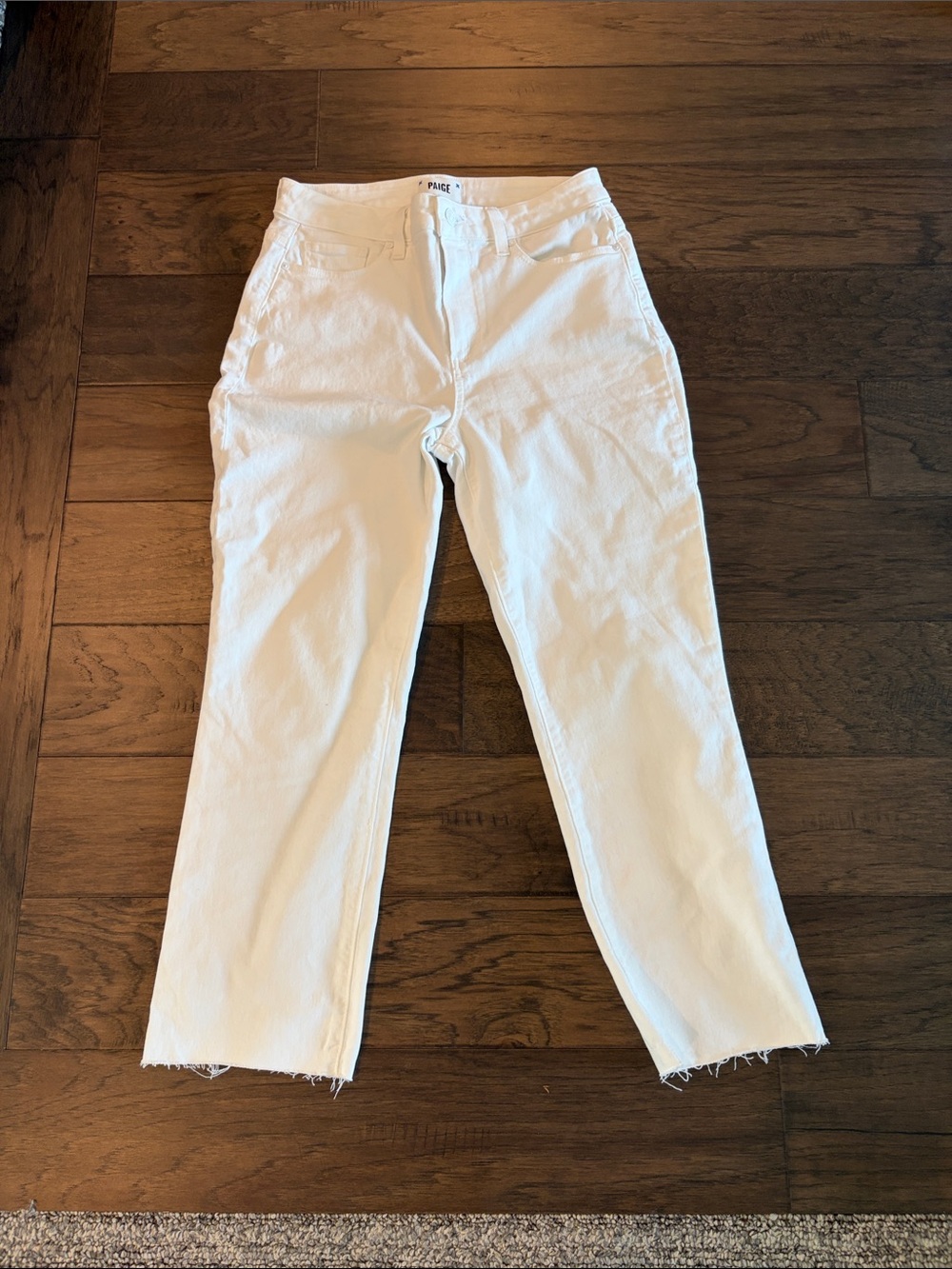 Paige Petite Cindy Crop White Jeans Sz 29 - Picture 7 of 13